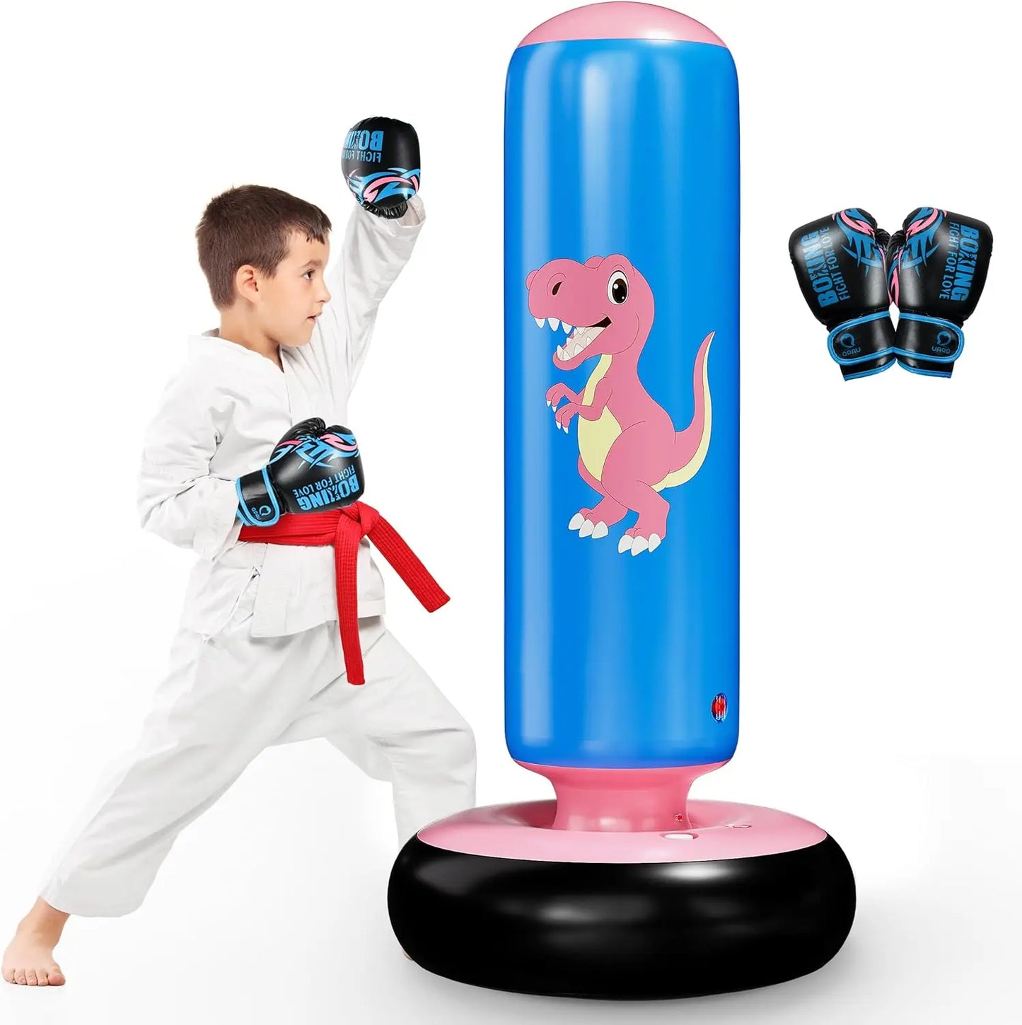Children's Independent Inflatable Punching Bag Set (Includes Gloves and Air Pump) A safe stress-relieving exercise toy designed specifically for children aged 4 to 12 years.