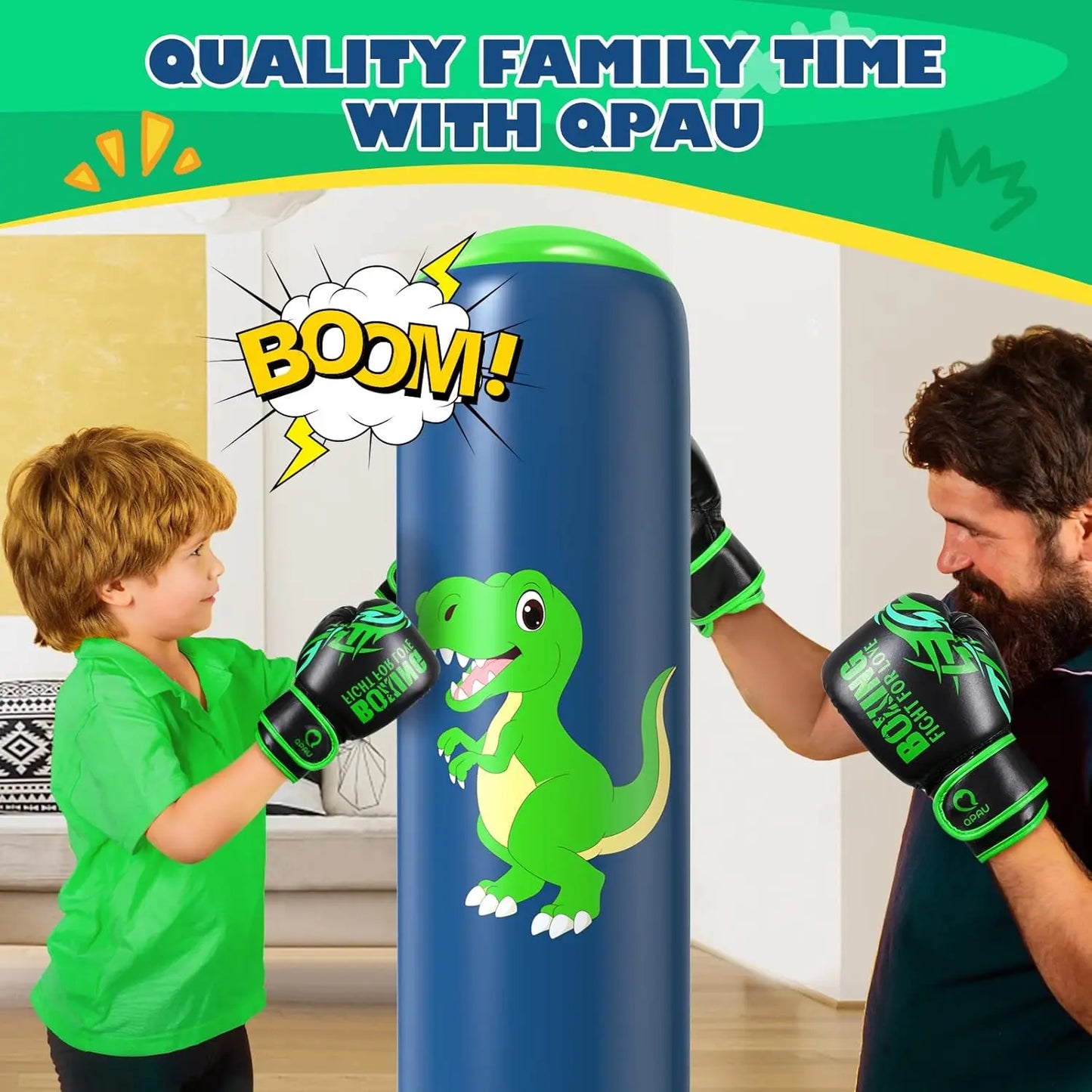 Children's Independent Inflatable Punching Bag Set (Includes Gloves and Air Pump) A safe stress-relieving exercise toy designed specifically for children aged 4 to 12 years.