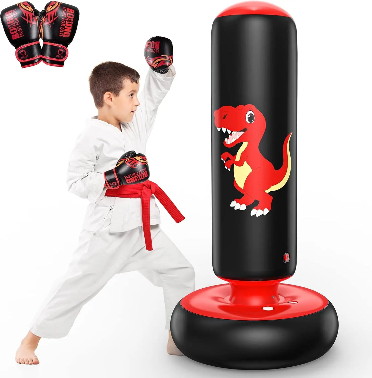 Children's Independent Inflatable Punching Bag Set (Includes Gloves and Air Pump) A safe stress-relieving exercise toy designed specifically for children aged 4 to 12 years.