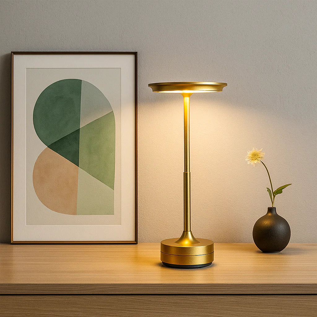 Portable 5000mAh Restaurant Desk Lamp Three-Color Stepless Dimming LED Desk Lamp with Memory Function