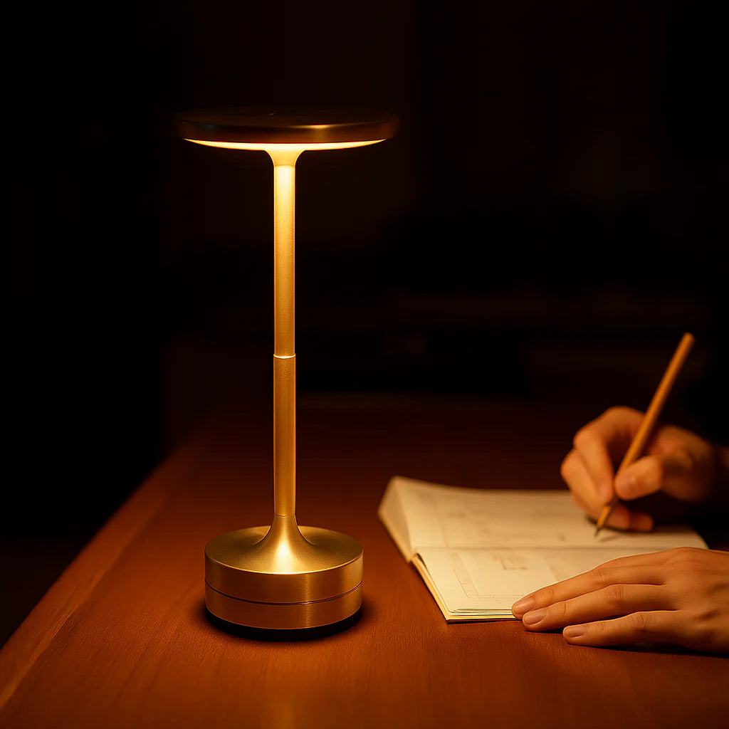 Portable 5000mAh Restaurant Desk Lamp Three-Color Stepless Dimming LED Desk Lamp with Memory Function