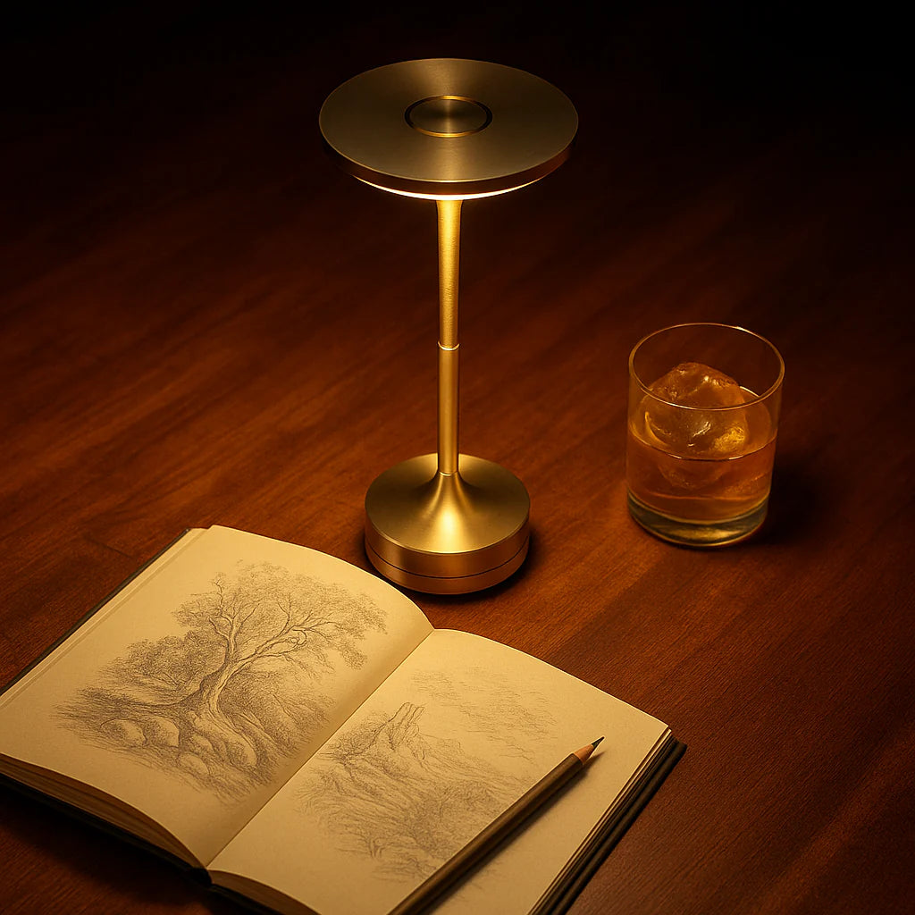 Portable 5000mAh Restaurant Desk Lamp Three-Color Stepless Dimming LED Desk Lamp with Memory Function